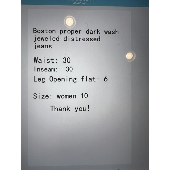 Boston Proper Distressed Studded Jeans Size 10 Embellished Excellent Condition - Picture 14 of 14